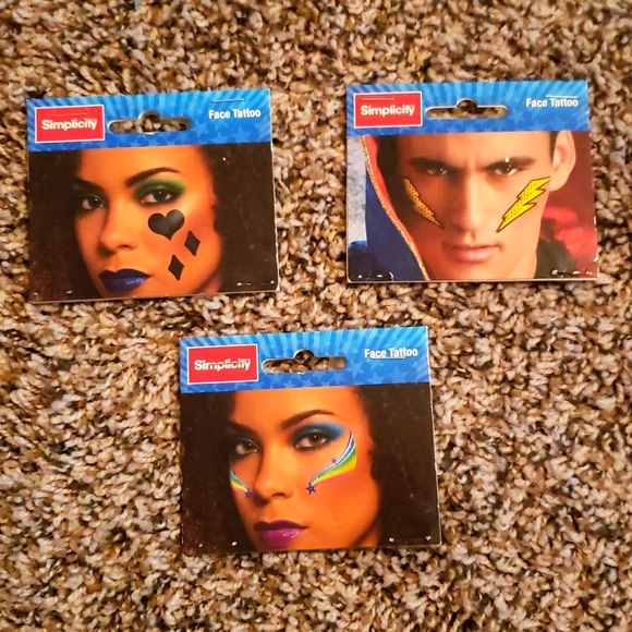 3 face tats - Picture 1 of 5